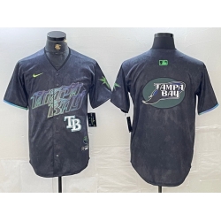 men tampa bay rays team big logo charcoal 2024 city connect limited stitched baseball jersey X