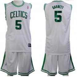Boston Celtics 5 Kevin Garnett White Jerseys&Shorts