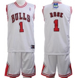 Chicago Bulls 1 Rose White Jerseys&Shorts
