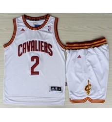 Cleveland Cavaliers 2 Kyrie Irving White Revolution 30 Swingman Jerseys Shorts NBA Suits