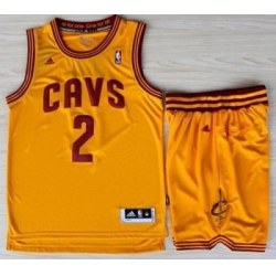 Cleveland Cavaliers 2 Kyrie Irving Yellow Revolution 30 Swingman Jerseys Shorts NBA Suits