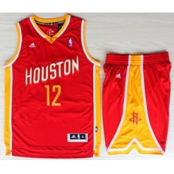 Houston Rockets 12 Dwight Howard Red Throwback Revolution 30 Swingman NBA Jerseys Shorts Suits
