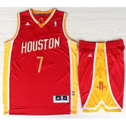 Houston Rockets 7 Jeremy Lin Red Throwback Revolution 30 Swingman Jerseys Shorts NBA Suits