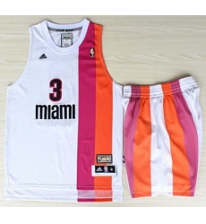 Miami Floridians Heat 3 Dwyane Wade ABA Hardwood Classic Swingman Jerseys Shorts NBA Suits
