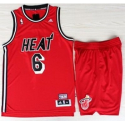 Miami Heat 6 LeBron James Red Hardwood Classics Revolution 30 Swingman NBA Suits