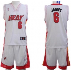 Miami Heat 6 Lebron James White Jerseys&Shorts