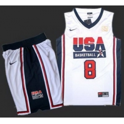 USA Basketball Retro 1992 Olympic Dream Team White Jersey & Shorts Suit #8 Scottie Pippen