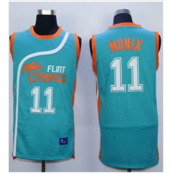 Flint Tropics #11 Ed Monix Blue Semi-Pro Movie Stitched Basketball Jersey