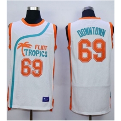 Flint Tropics #69 Downtown White Semi-Pro Movie Stitched Basketball Jersey
