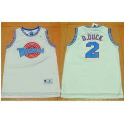 Space Jam Tune Squad #2 Daffy Duck White Movie Stitched Basketball Jersey