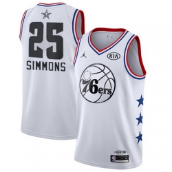 76ers 25 Ben Simmons White Youth Basketball Jordan Swingman 2019 AllStar Game Jersey