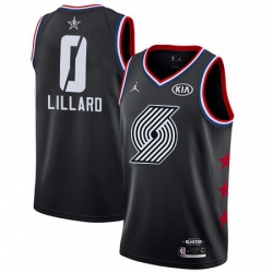 Blazers 0 Damian Lillard Black Youth Basketball Jordan Swingman 2019 AllStar Game Jersey
