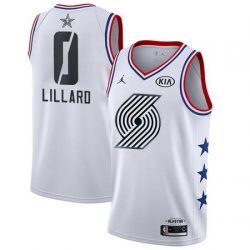 Blazers 0 Damian Lillard White Youth Basketball Jordan Swingman 2019 AllStar Game Jersey