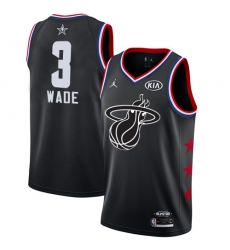 Heat #3 Dwyane Wade Black Basketball Jordan Swingman 2019 All Star Game Jersey
