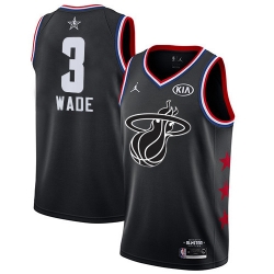 Heat #3 Dwyane Wade Black Basketball Jordan Swingman 2019 All Star Game Jersey