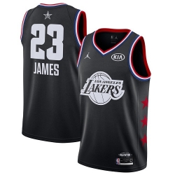 Lakers #23 LeBron James Black Basketball Jordan Swingman 2019 All Star Game Jersey