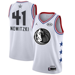 Mavericks #41 Dirk Nowitzki White Basketball Jordan Swingman 2019 All Star Game Jersey