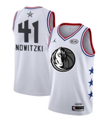 Mavericks 41 Dirk Nowitzki White Youth Basketball Jordan Swingman 2019 AllStar Game Jersey