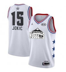 Nuggets #15 Nikola Jokic White Basketball Jordan Swingman 2019 All Star Game Jersey