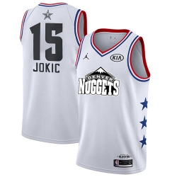 Nuggets #15 Nikola Jokic White Basketball Jordan Swingman 2019 All Star Game Jersey