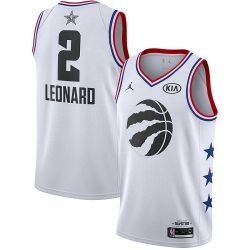 Raptors #2 Kawhi Leonard White Basketball Jordan Swingman 2019 All Star Game Jersey