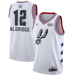 Spurs #12 LaMarcus Aldridge White Basketball Jordan Swingman 2019 All Star Game Jersey