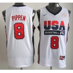 1992 Olympics Team USA 8 Scottie Pippen White Swingman Jersey 