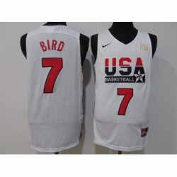 Youth  USA Basketball 7 Larry Bird White Stitched Jersey