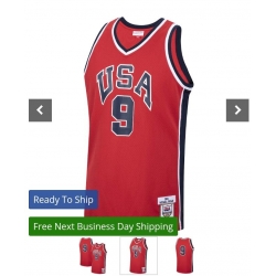 Ｍichael Jordan USA Basketball Mitchell Nexx Authentic 1984 Red Jersey