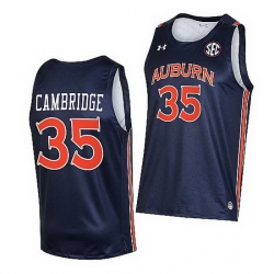 Auburn Tigers Devan Cambridge Navy College Basketball 2021 22 Jersey