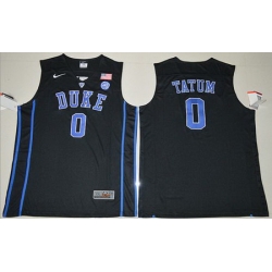 Blue Devils #0 Jayson Tatum Black Basketball Elite Stitched NCAA Jersey