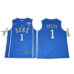 Blue Devils #1 Harry Giles Blue Basketball Elite Stitched NCAA Jersey