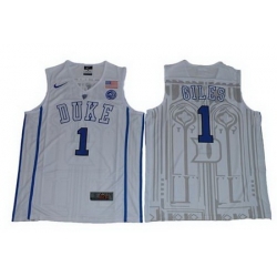 Blue Devils #1 Harry Giles White Basketball Elite Stitched NCAA Jersey