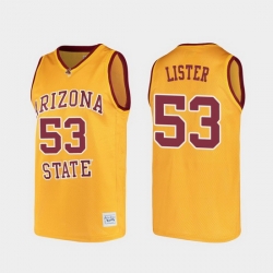 Men Arizona State Sun Devils Alton Lister Alumni Gold College Basketball Jersey