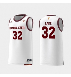 Men Arizona State Sun Devils De'Quon Lake White Replica College Basketball Jersey
