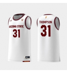 Men Arizona State Sun Devils Trevor Thompson White Replica College Basketball Jersey