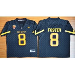 Sun Devils #8 D  J  Foster New Black Stitched NCAA Basketball Jersey