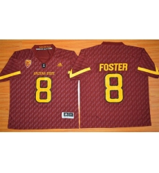 Sun Devils #8 D  J  Foster New Red Stitched NCAA Basketball Jersey