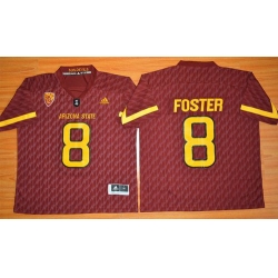 Sun Devils #8 D  J  Foster New Red Stitched NCAA Basketball Jersey