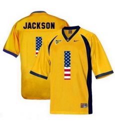 California Golden Bears 1 DeSean Jackson Gold USA Flag College Football Jersey