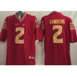 Florida State Seminoles (FSU) #2 Deion Sanders Red Stitched NCAA Limited Jersey