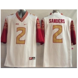 Florida State Seminoles (FSU) #2 Deion Sanders White Stitched NCAA Limited Jersey