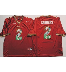 Seminoles #2 Deion Sanders Red Player Fashion Stitched NCAA Jersey