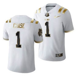 Lsu Tigers Ja'Marr Chase Golden Edition Limited Football White Jersey
