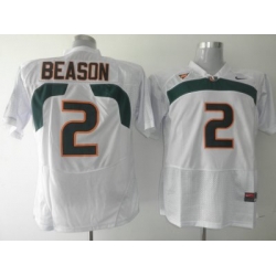 Hurricanes #2 Jon Beason White Embroidered NCAA Jerseys