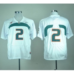 Hurricanes #2 White Stitched NCAA Jerseys