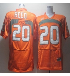 Hurricanes #20 Ed Reed Orange Embroidered NCAA Jerseys