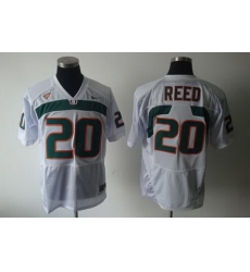Hurricanes #20 Ed Reed White Stitched NCAA Jerseys