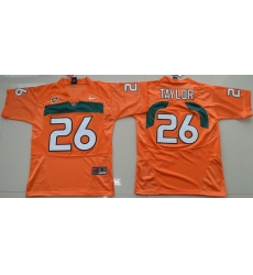 Hurricanes #26 Sean Taylor Orange Embroidered Youth NCAA Jerseys