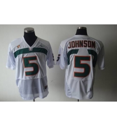 Hurricanes #5 Andre Johnson White Stitched NCAA Jerseys